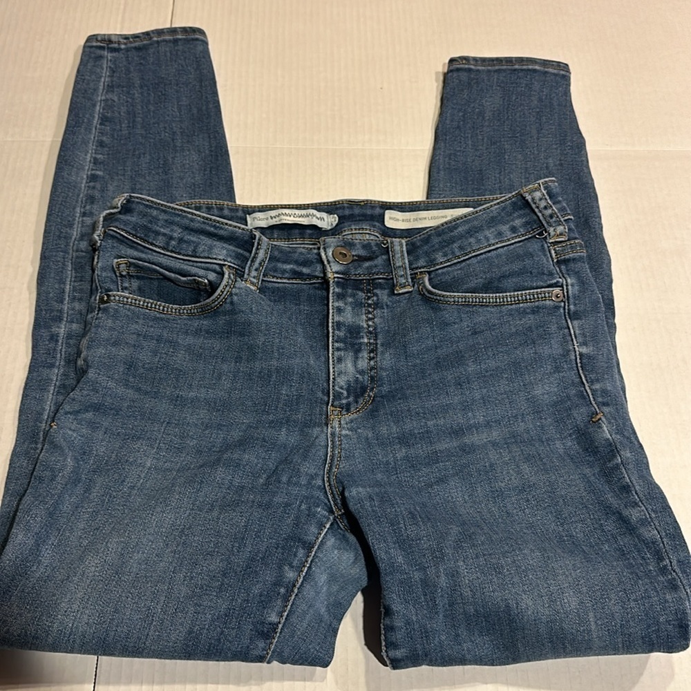 Pilcro by Anthropologie high rise denim legging blue jeans w front & back pocket - Picture 5 of 12